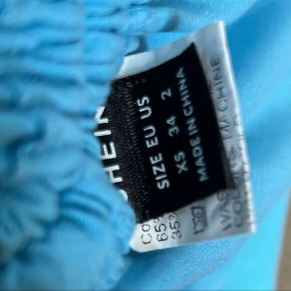 💝 Preowned Shein Draped Collar Drawstring Cami Tank Top - Blue - XS - Picture 4 of 4